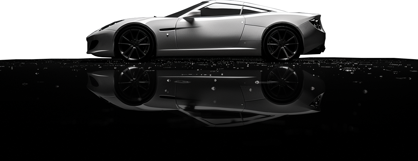 Auto de lujo con reflejo